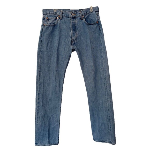 Levi's Other - Levi’s 501 Men’s Jeans 34x32 (Measures 32×30) Blue Button Fly Straight Leg Denim